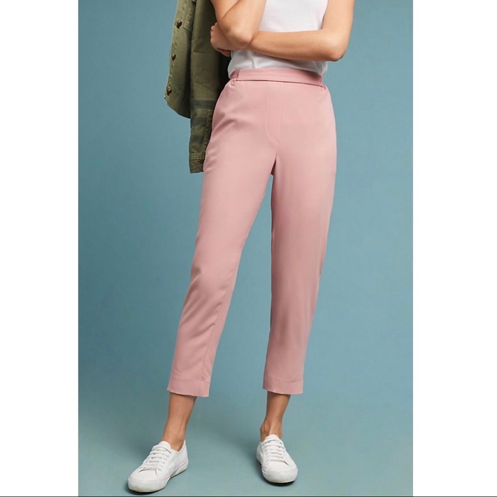 Anthropologie Essential Crepe Pants in Pink